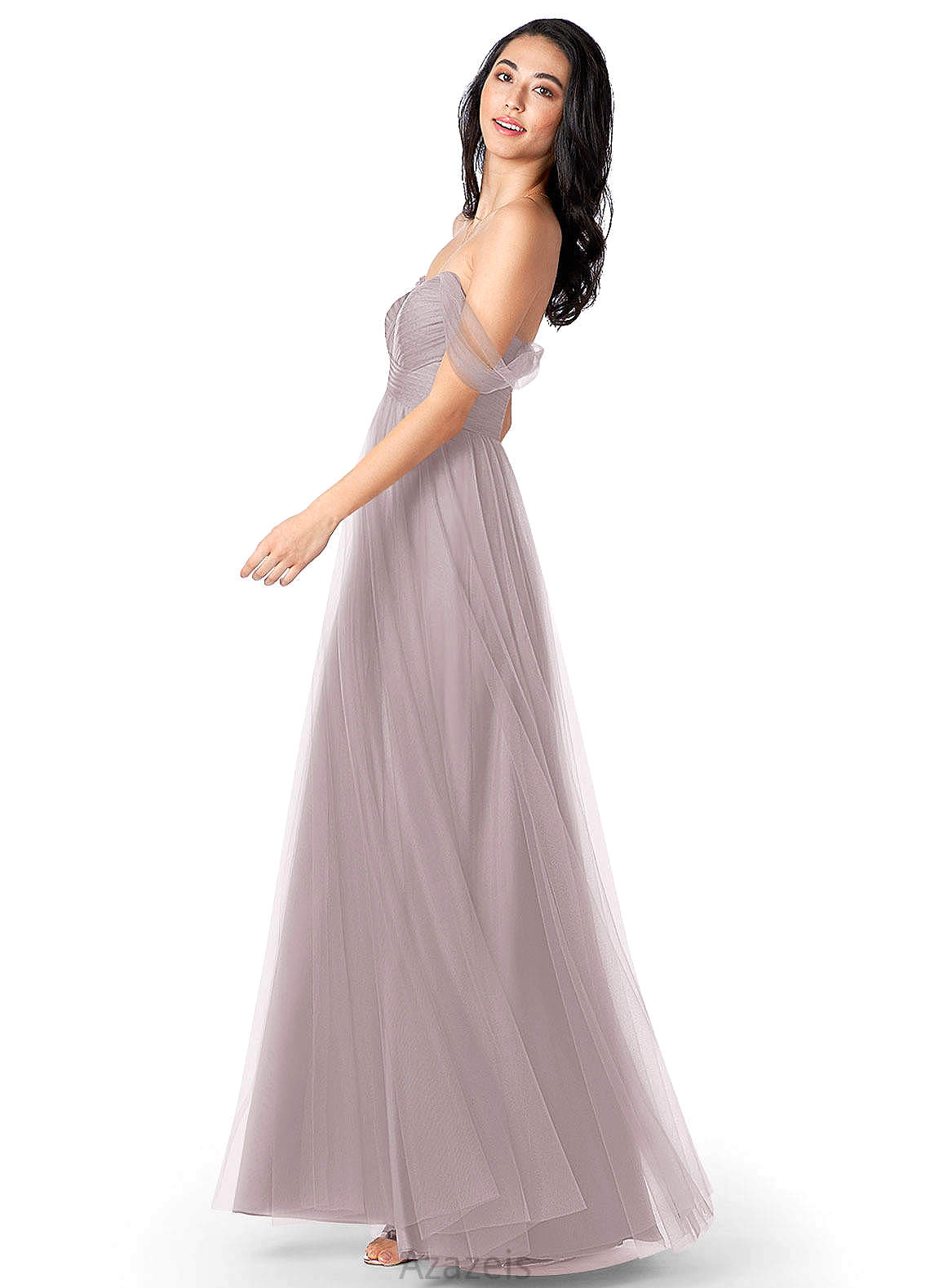 Ali Floor Length Sleeveless Spaghetti Staps Natural Waist A-Line/Princess Bridesmaid Dresses