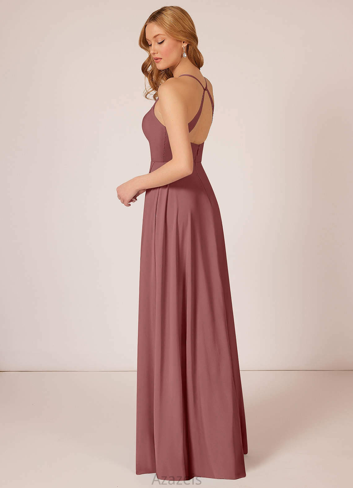 Sienna Sleeveless A-Line/Princess Floor Length Straps Natural Waist Bridesmaid Dresses