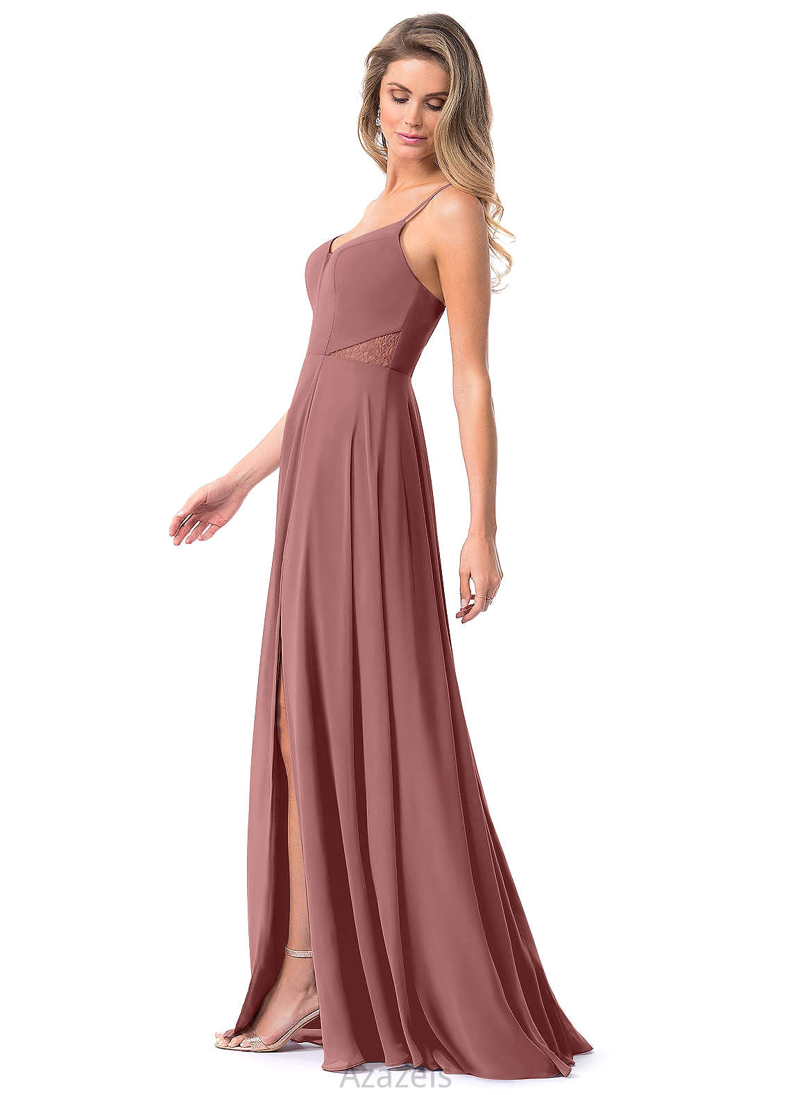 Ann Sleeveless Trumpet/Mermaid Natural Waist Floor Length Spaghetti Staps Bridesmaid Dresses