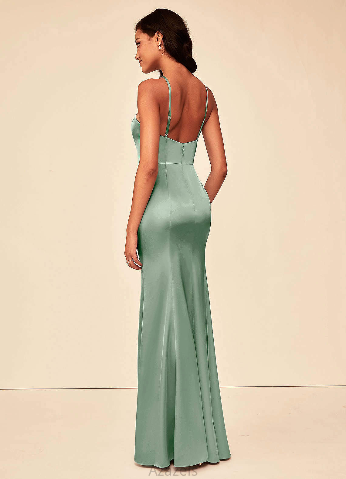 Madalynn Natural Waist V-Neck A-Line/Princess Floor Length Sleeveless Bridesmaid Dresses