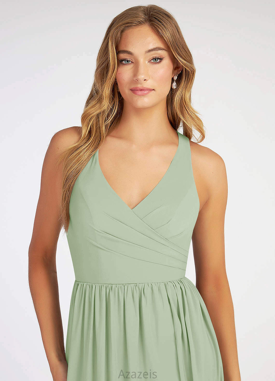 Sarai Sleeveless Natural Waist Floor Length Straps A-Line/Princess Bridesmaid Dresses