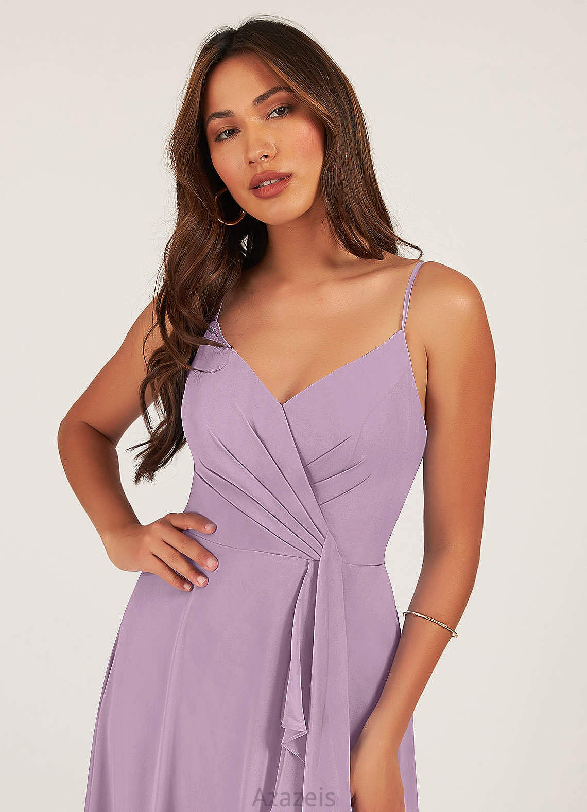 Celia Natural Waist Floor Length Sleeveless A-Line/Princess Spaghetti Staps Bridesmaid Dresses