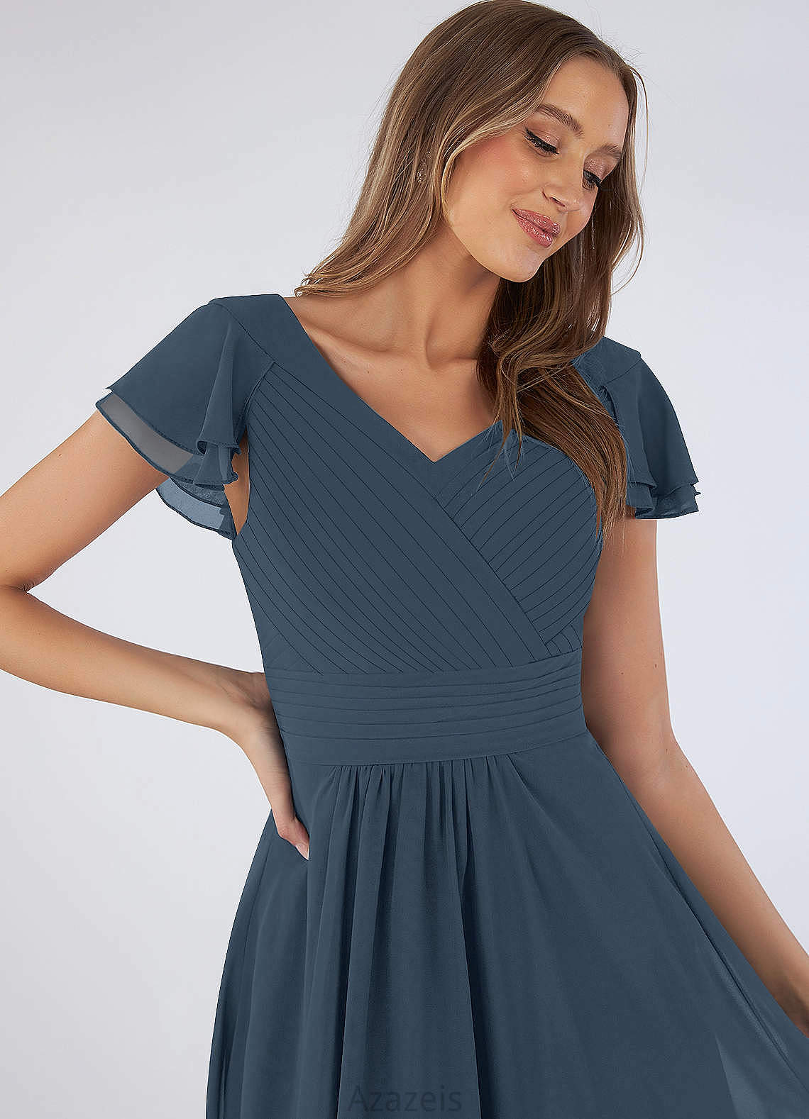 Lorelai V-Neck Floor Length Trumpet/Mermaid Natural Waist Sleeveless Bridesmaid Dresses