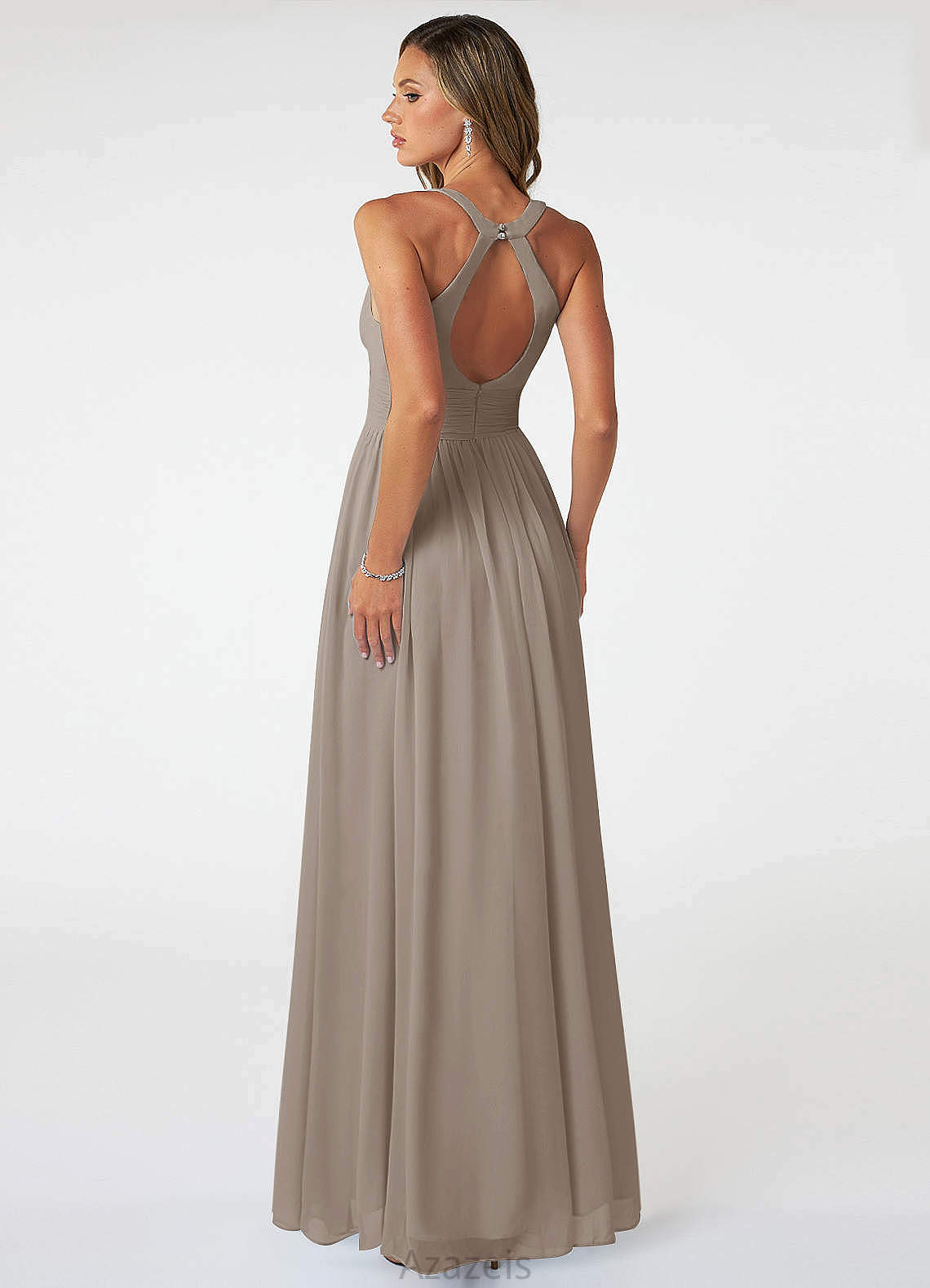 Emma V-Neck A-Line/Princess Natural Waist Floor Length Bridesmaid Dresses