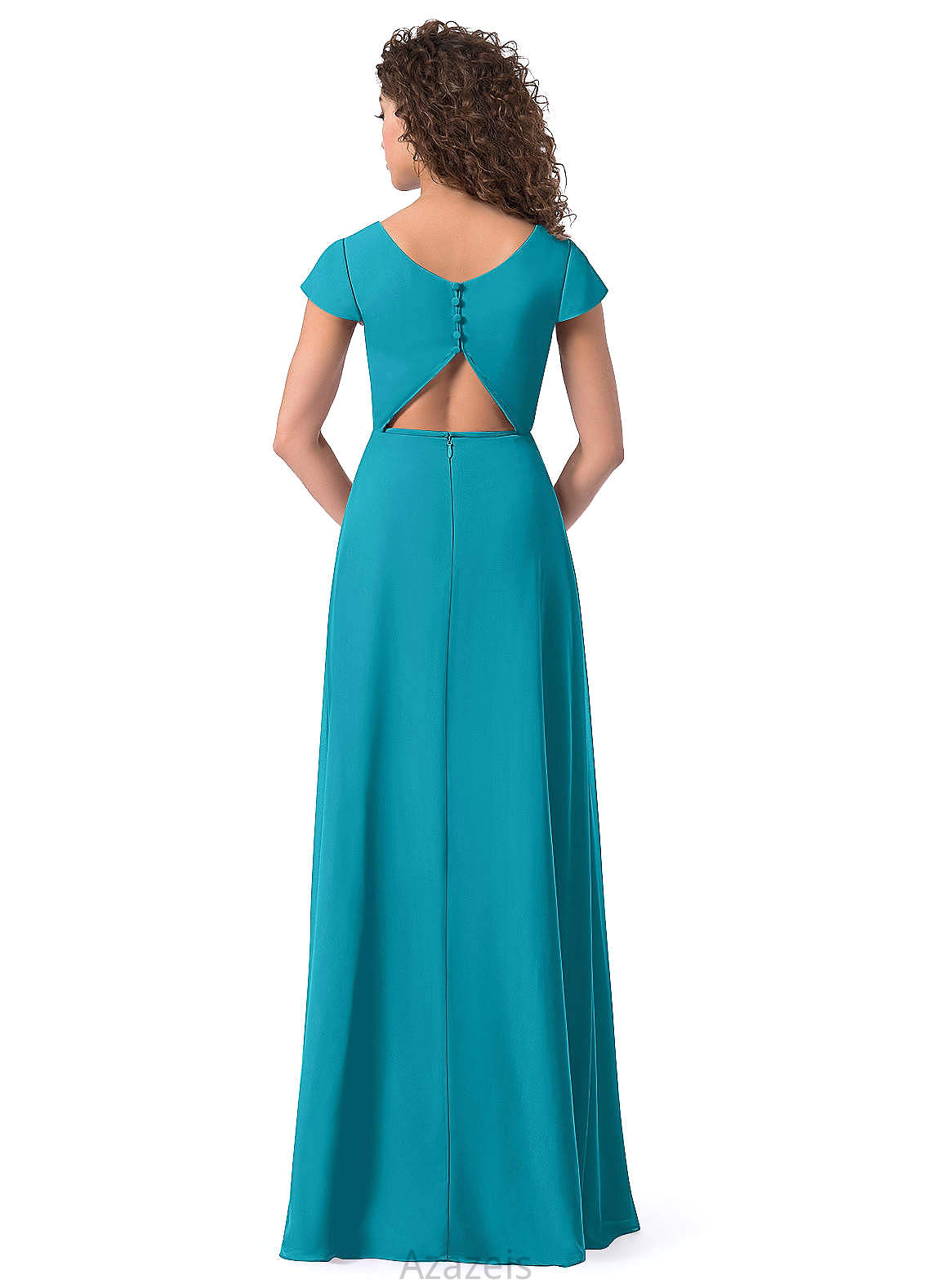 Lilly A-Line/Princess Natural Waist Floor Length Sleeveless V-Neck Bridesmaid Dresses