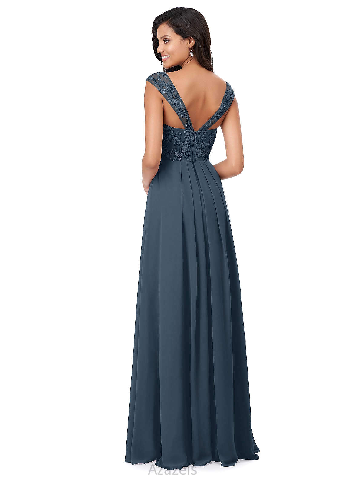 Toni Spaghetti Staps Floor Length A-Line/Princess Natural Waist Sleeveless Bridesmaid Dresses