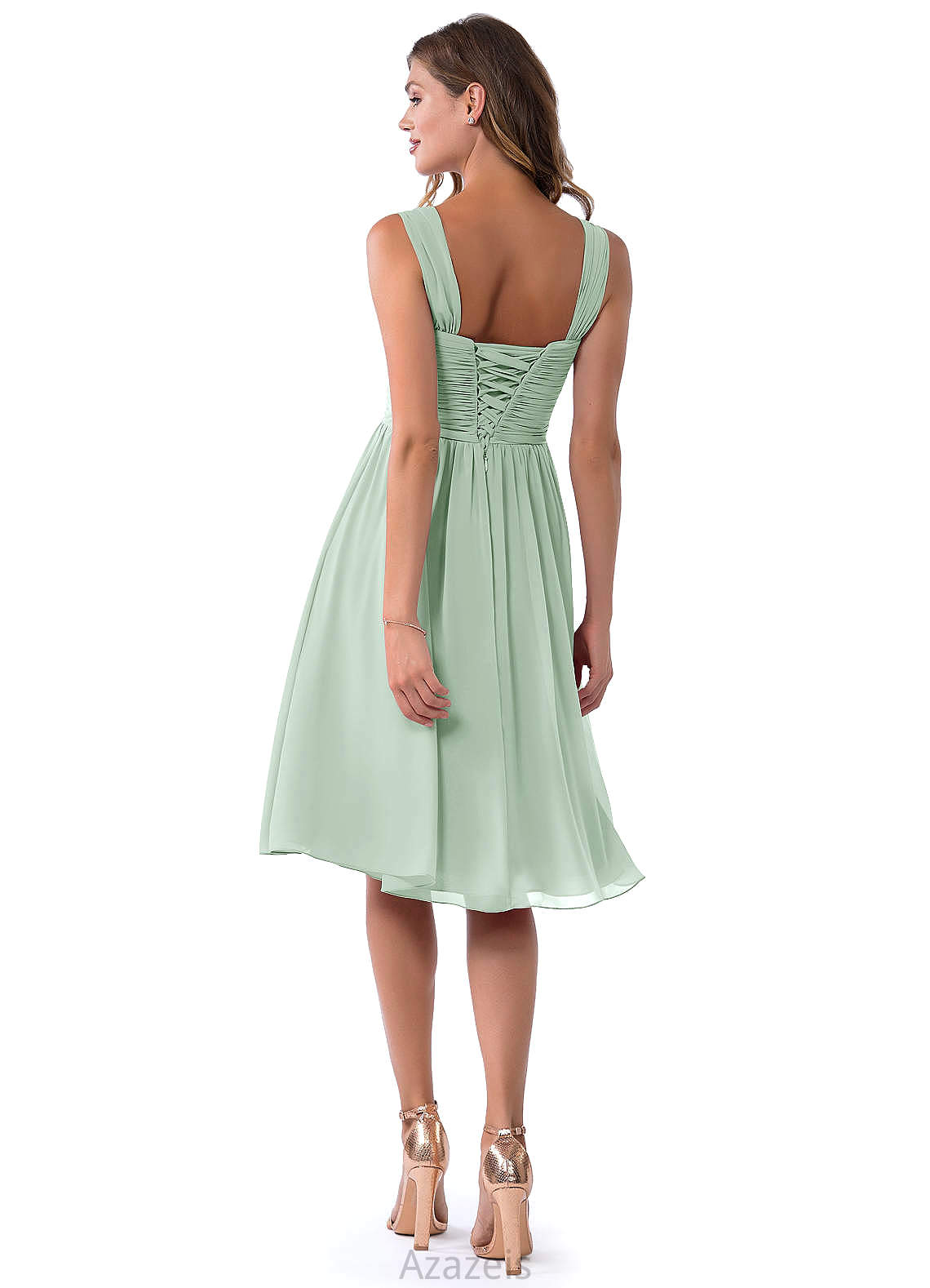 Aliana Sleeveless A-Line/Princess Natural Waist V-Neck Floor Length Bridesmaid Dresses