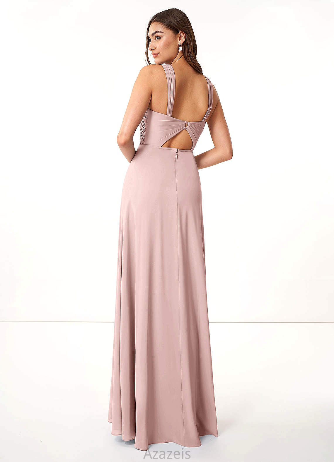 Grace Natural Waist Floor Length Sleeveless Spaghetti Staps A-Line/Princess Bridesmaid Dresses