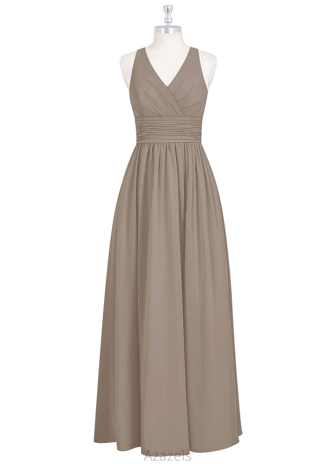Emma V-Neck A-Line/Princess Natural Waist Floor Length Bridesmaid Dresses