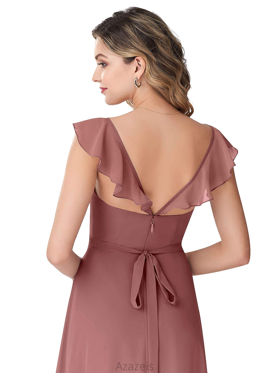 Ashlyn Floor Length Natural Waist A-Line/Princess Sleeveless V-Neck Bridesmaid Dresses