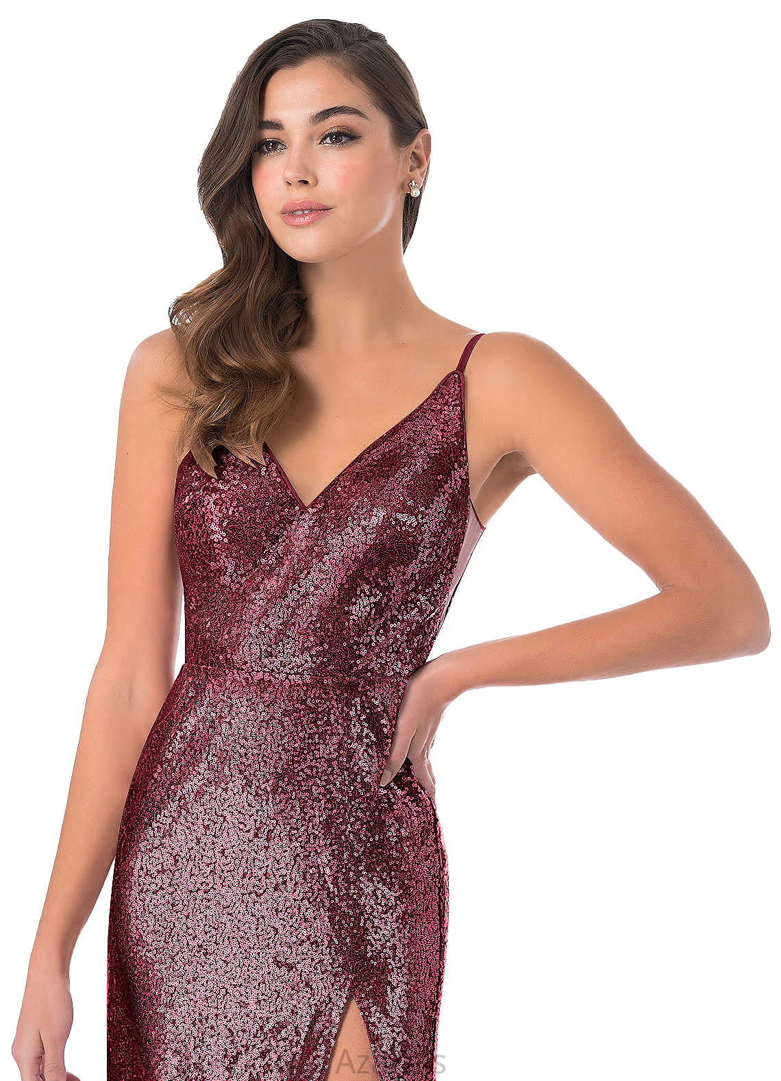 Nicole Floor Length V-Neck Sleeveless A-Line/Princess Bridesmaid Dresses