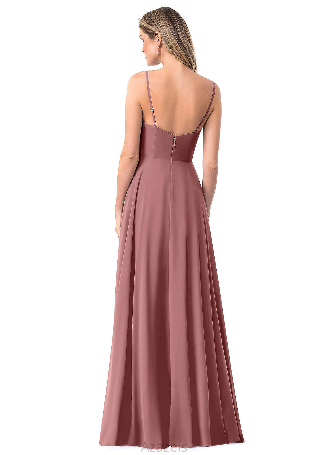 Ann Sleeveless Trumpet/Mermaid Natural Waist Floor Length Spaghetti Staps Bridesmaid Dresses