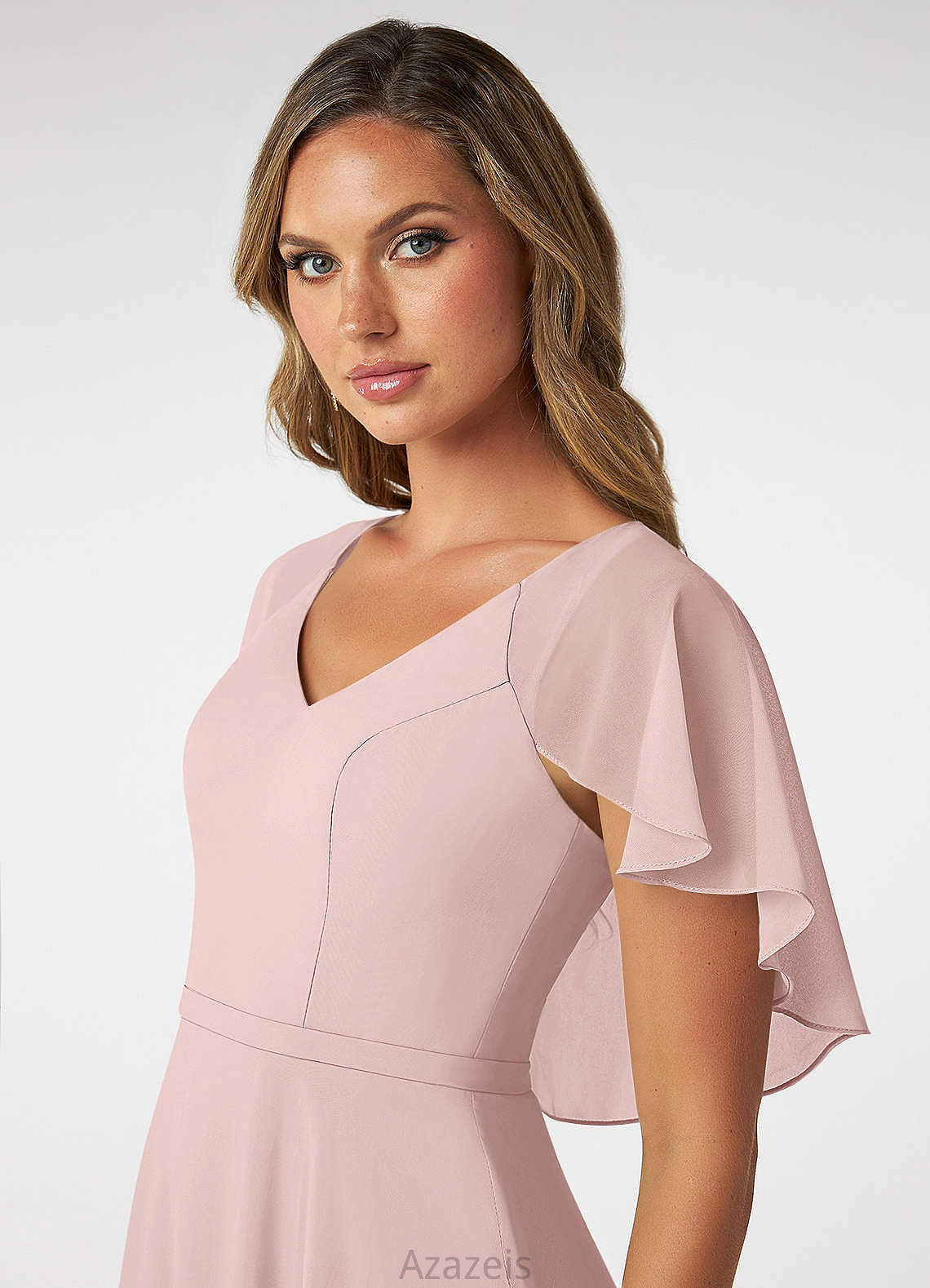 Aniyah Sleeveless A-Line/Princess Empire Waist Straps Floor Length Bridesmaid Dresses