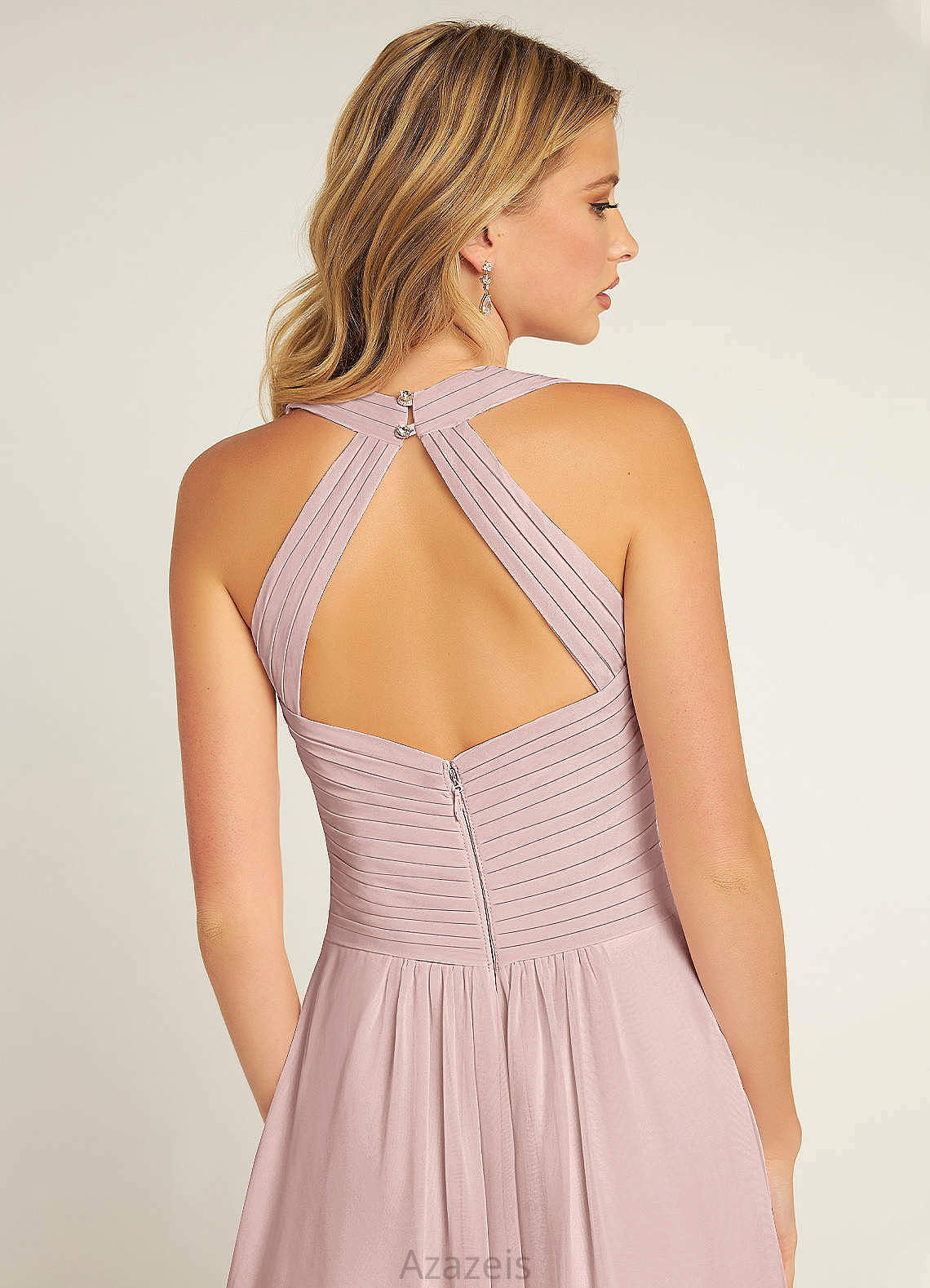 Yaritza Floor Length V-Neck Sleeveless A-Line/Princess Natural Waist Bridesmaid Dresses