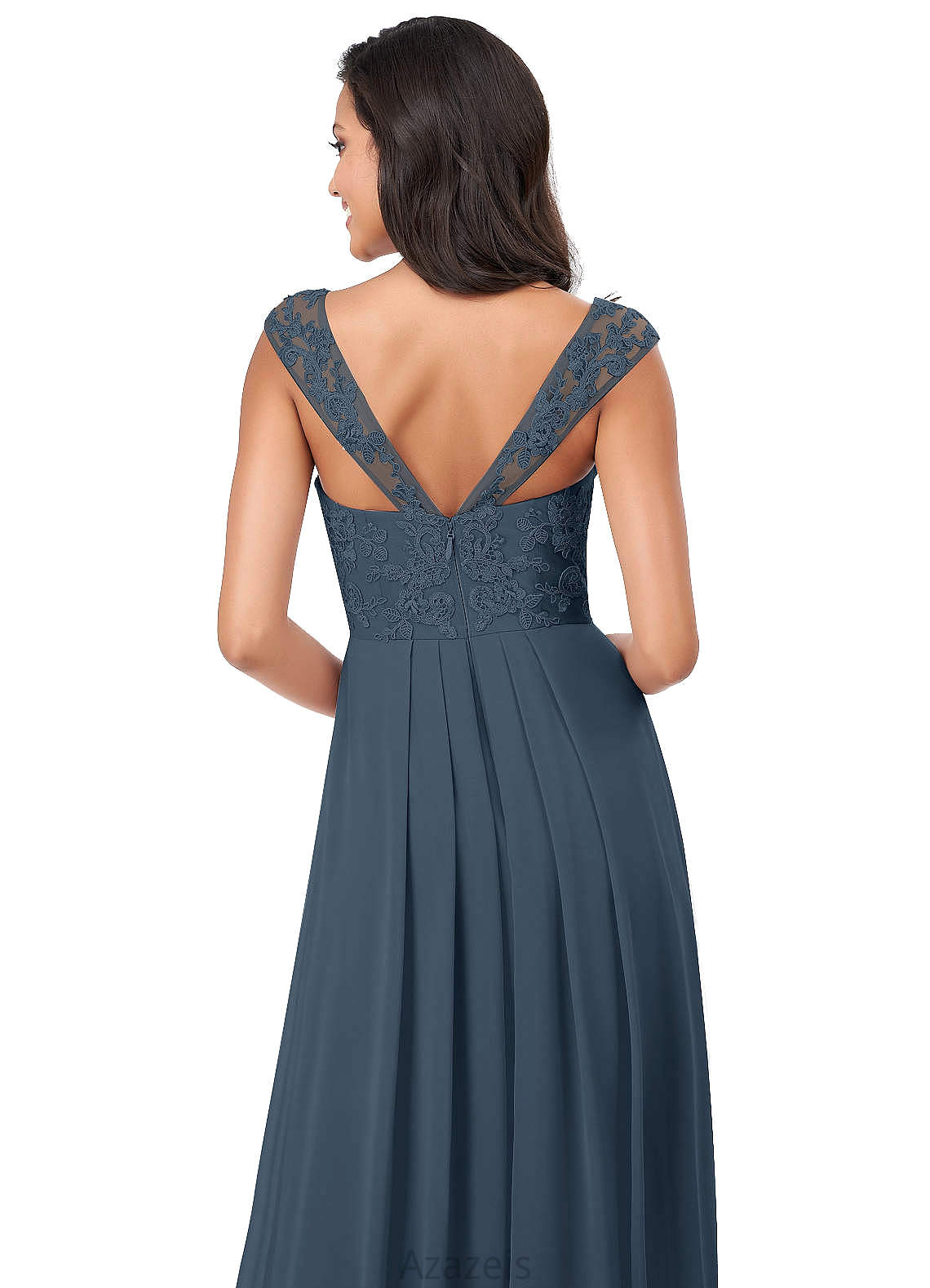Toni Spaghetti Staps Floor Length A-Line/Princess Natural Waist Sleeveless Bridesmaid Dresses