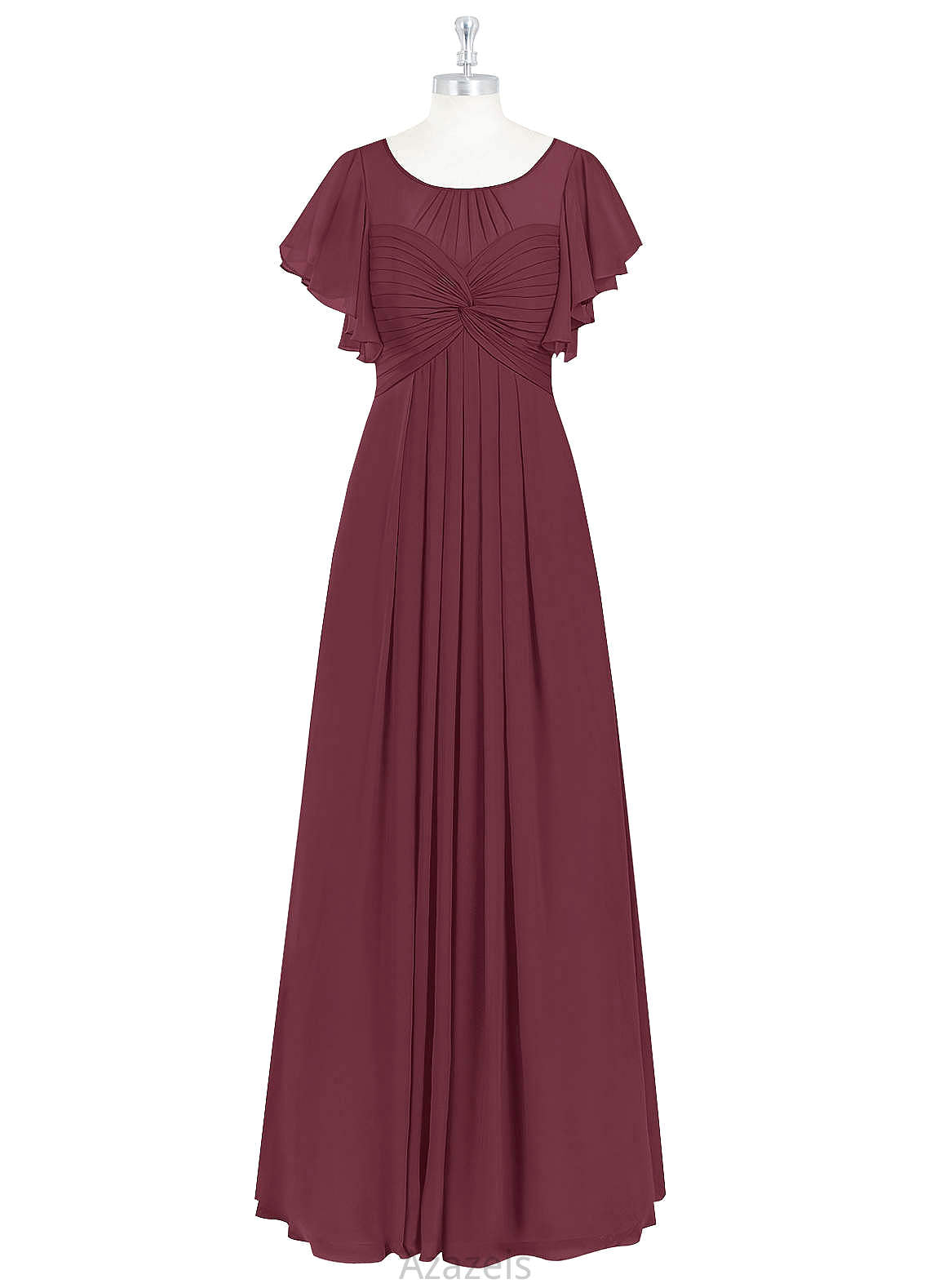 Ainsley Floor Length Spaghetti Staps Natural Waist Off The Shoulder A-Line/Princess Sleeveless Bridesmaid Dresses