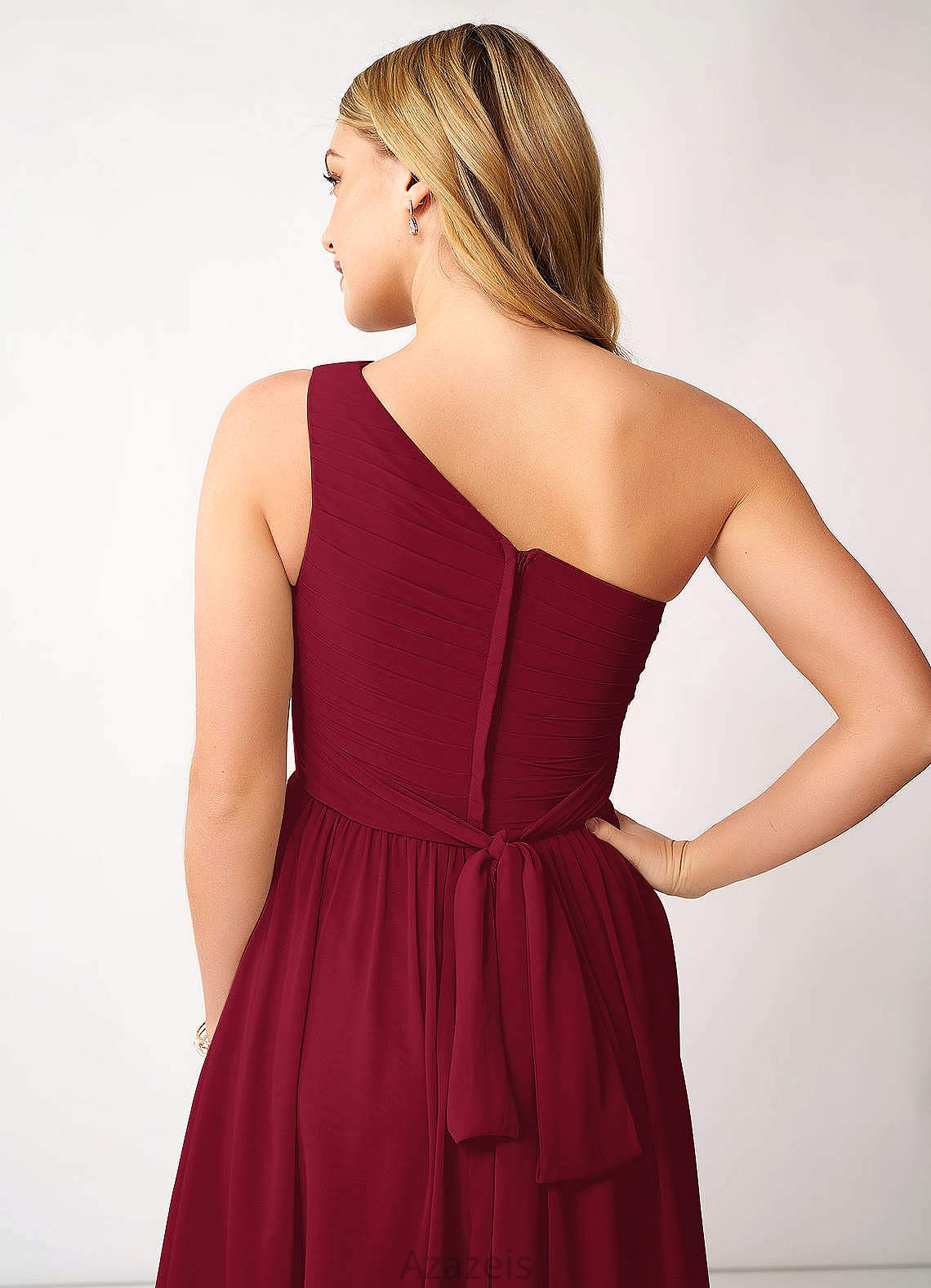 Iris A-Line/Princess Spaghetti Staps Natural Waist Sleeveless Floor Length Bridesmaid Dresses