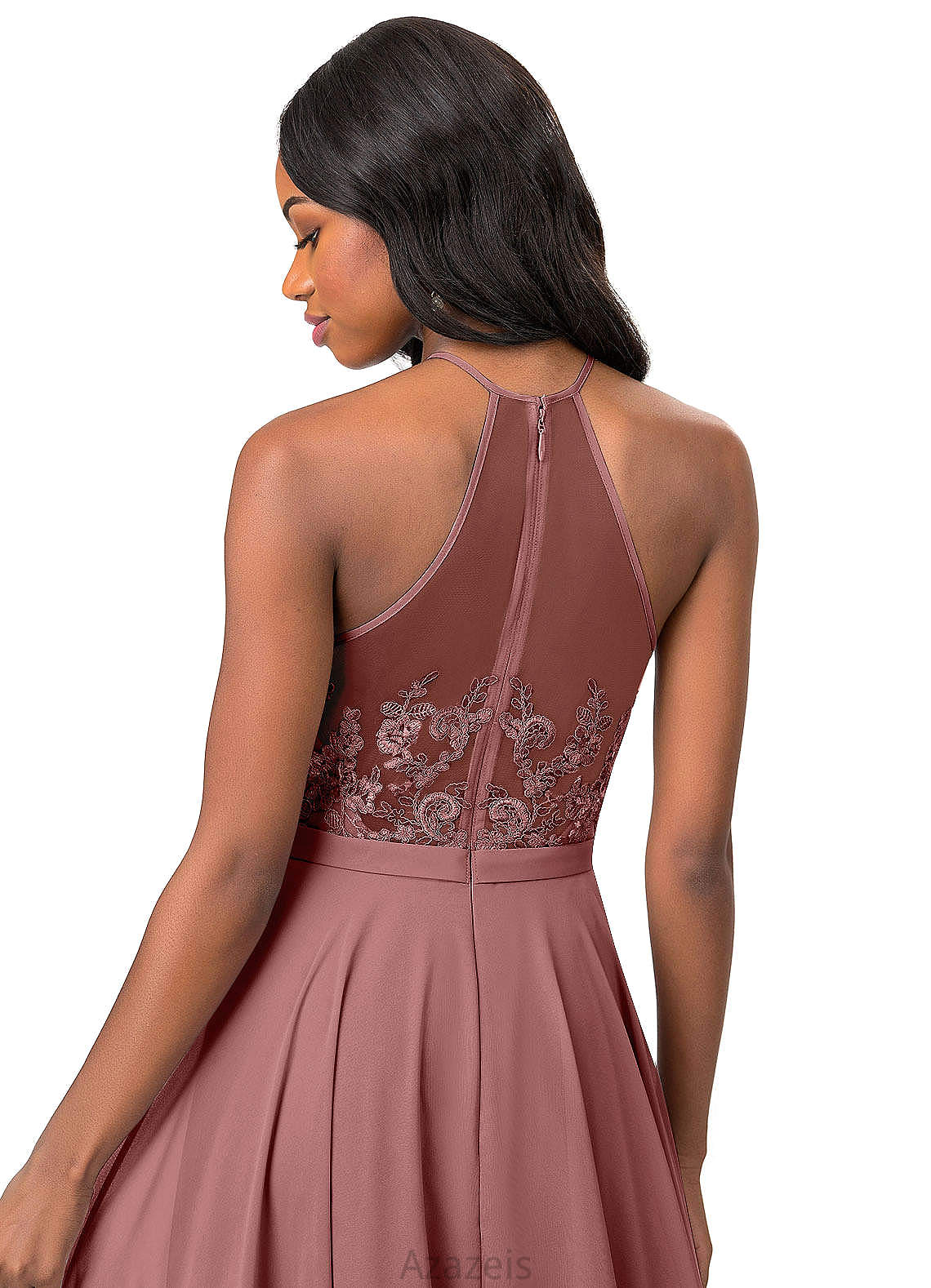 Theresa A-Line/Princess Floor Length Natural Waist V-Neck Sleeveless Bridesmaid Dresses