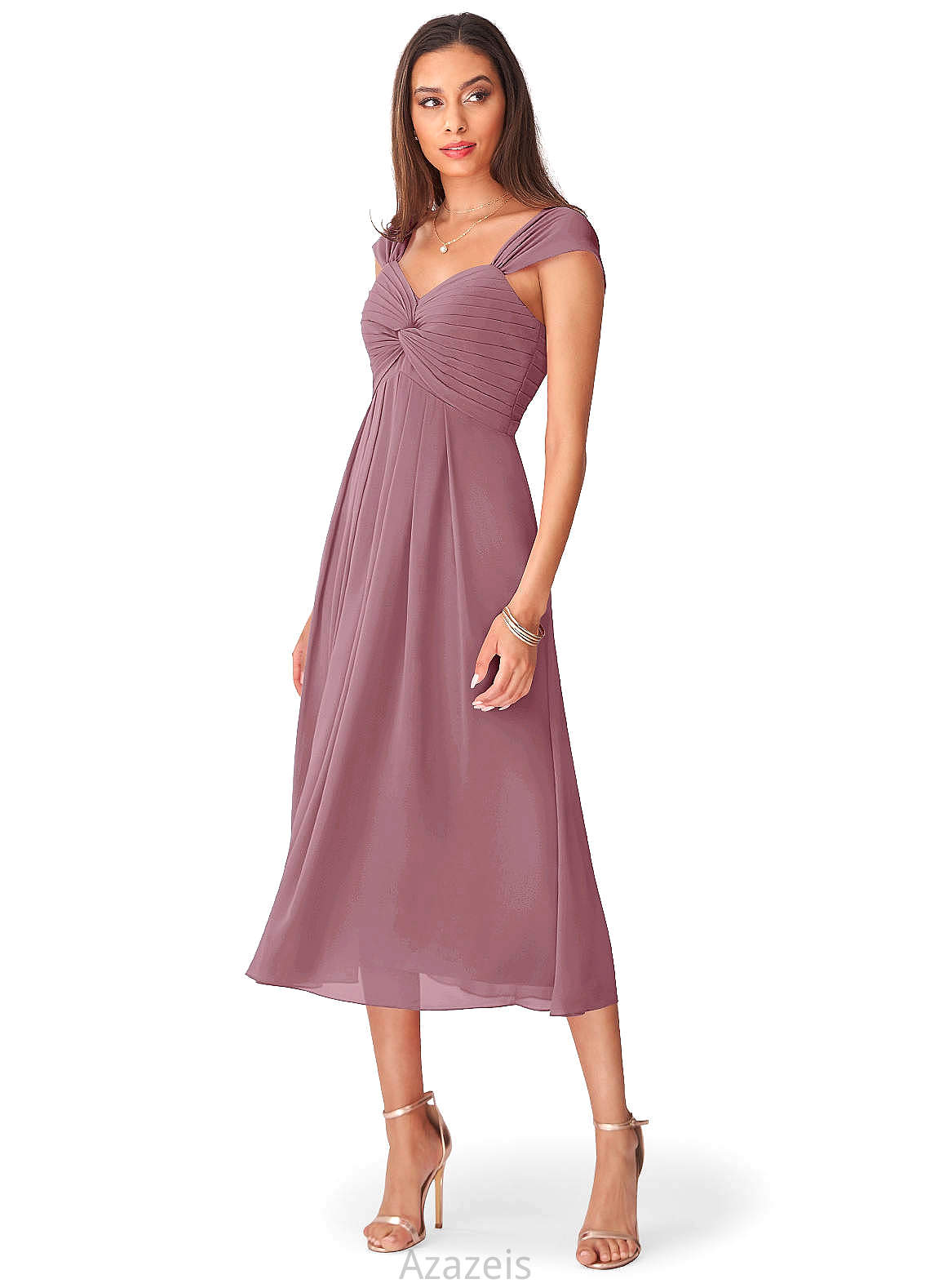 Faith Straps Natural Waist A-Line/Princess Sleeveless Floor Length Bridesmaid Dresses