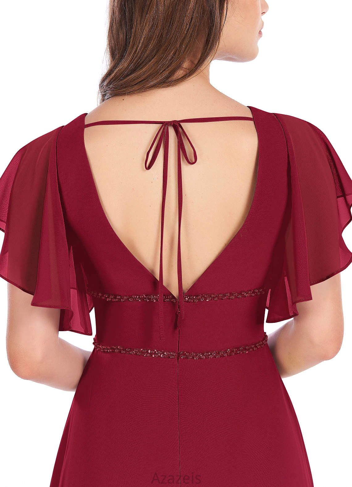 Gwendolyn Natural Waist Spaghetti Staps A-Line/Princess Sleeveless Floor Length Bridesmaid Dresses