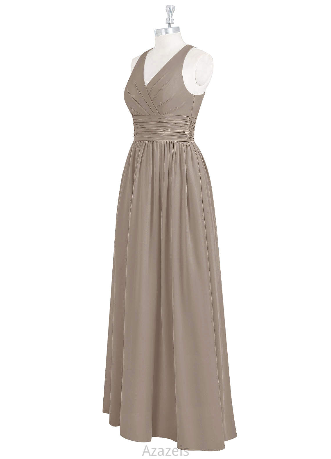 Emma V-Neck A-Line/Princess Natural Waist Floor Length Bridesmaid Dresses