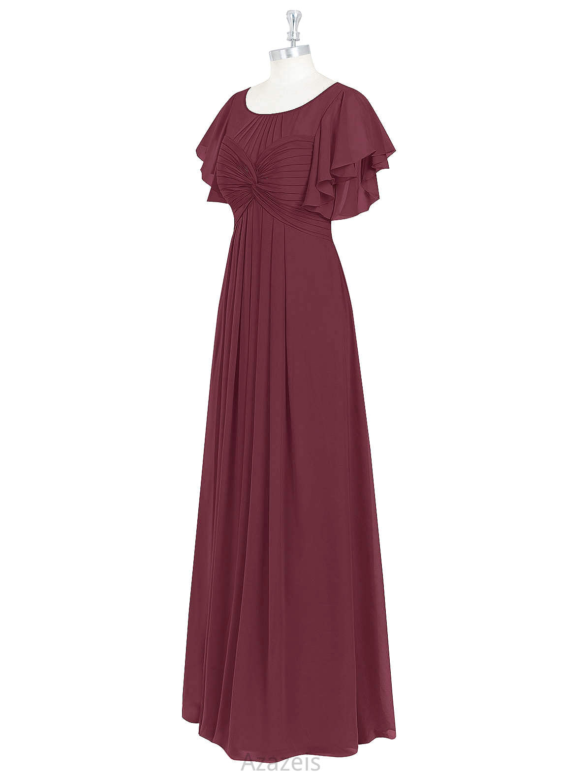 Ainsley Floor Length Spaghetti Staps Natural Waist Off The Shoulder A-Line/Princess Sleeveless Bridesmaid Dresses